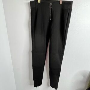 Base Womens Black Thick Stretchy Zippered‎ Leggings Comfy Size Medium